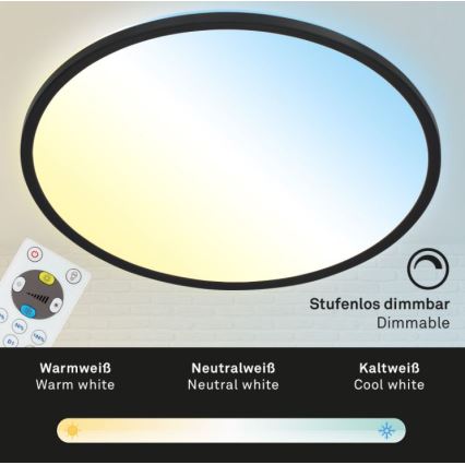 Briloner 7079-015 - LED Dimmable ceiling light SLIM LED/18W/230V 2700-6500K + remote control