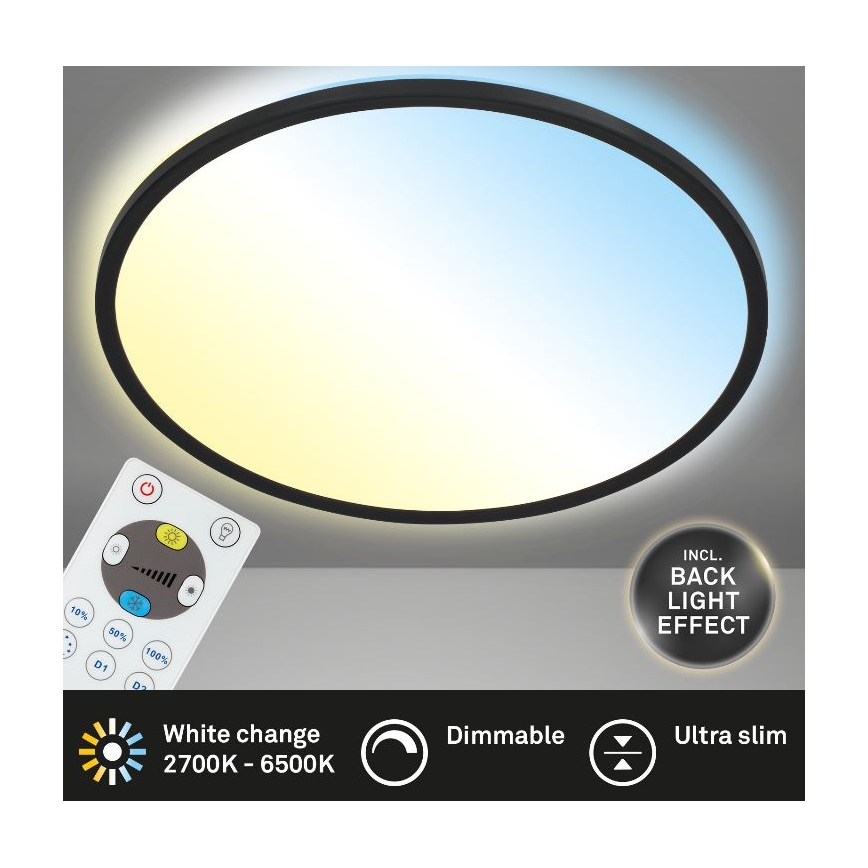 Briloner 7079-015 - LED Dimmable ceiling light SLIM LED/18W/230V 2700-6500K + remote control