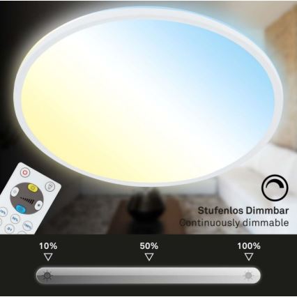 Briloner 7079-016 - LED Dimmable ceiling light SLIM LED/18W/230V 2700-6500K + remote control