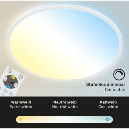 Briloner 7079-016 - LED Dimmable ceiling light SLIM LED/18W/230V 2700-6500K + remote control