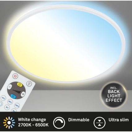 Briloner 7079-016 - LED Dimmable ceiling light SLIM LED/18W/230V 2700-6500K + remote control