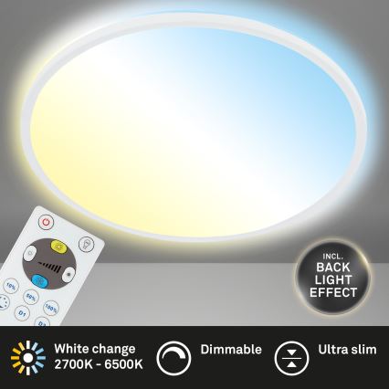 Briloner 7080-016 - LED Dimmable ceiling light SLIM LED/22W/230V 2700-6500K + remote control