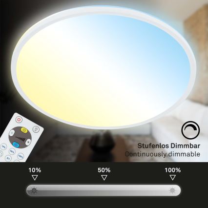 Briloner 7080-016 - LED Dimmable ceiling light SLIM LED/22W/230V 2700-6500K + remote control