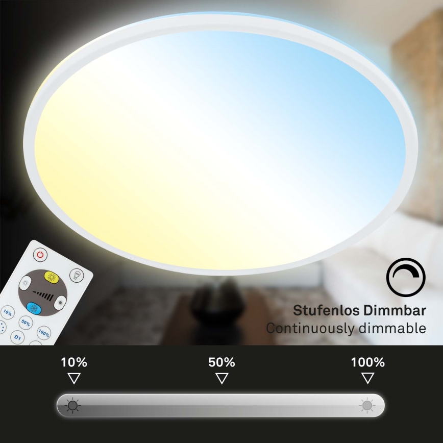 Briloner 7080-016 - LED Dimmable ceiling light SLIM LED/22W/230V 2700-6500K + remote control