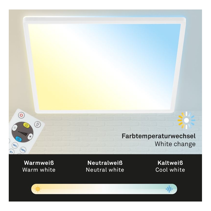 Briloner 7082-016 - LED Dimmable ceiling light SLIM LED/22W/230V 2700-6500K + remote control