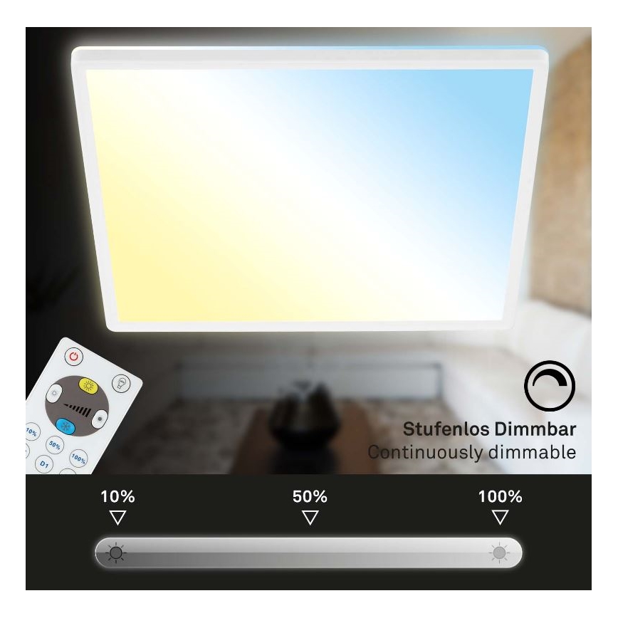Briloner 7082-016 - LED Dimmable ceiling light SLIM LED/22W/230V 2700-6500K + remote control