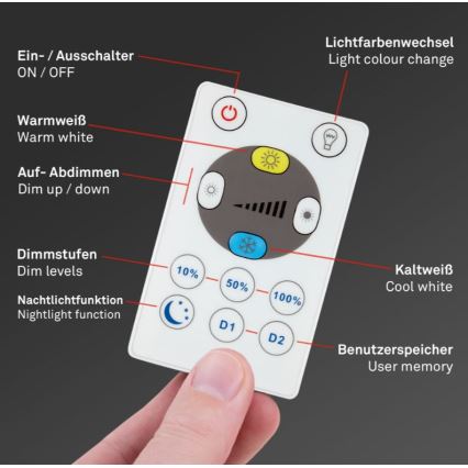 Briloner 7082-016 - LED Dimmable ceiling light SLIM LED/22W/230V 2700-6500K + remote control