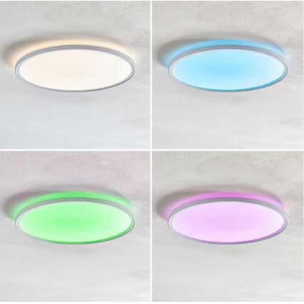 Briloner 7094-416 - LED RGBW Dimmable ceiling light SLIM LED/22W/230V + remote control