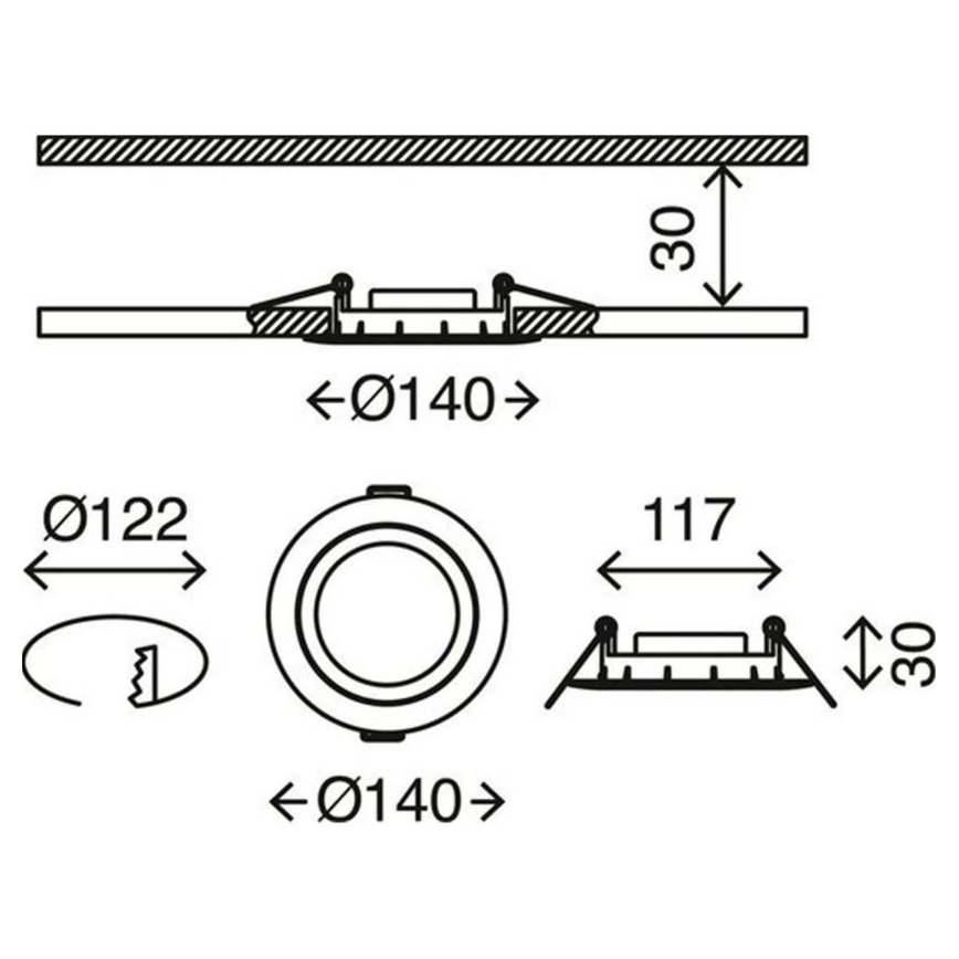 Briloner 7116-412 - LED Bathroom recessed light FLAT IN LED/9W/230V IP23