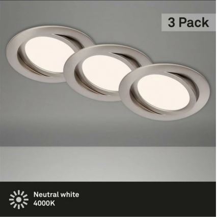 Briloner 7116-432 - SET 3x LED Bathroom recessed light FLAT IN LED/9W/230V IP23