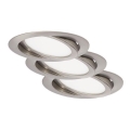 Briloner 7116-432 - SET 3x LED Bathroom recessed light FLAT IN LED/9W/230V IP23