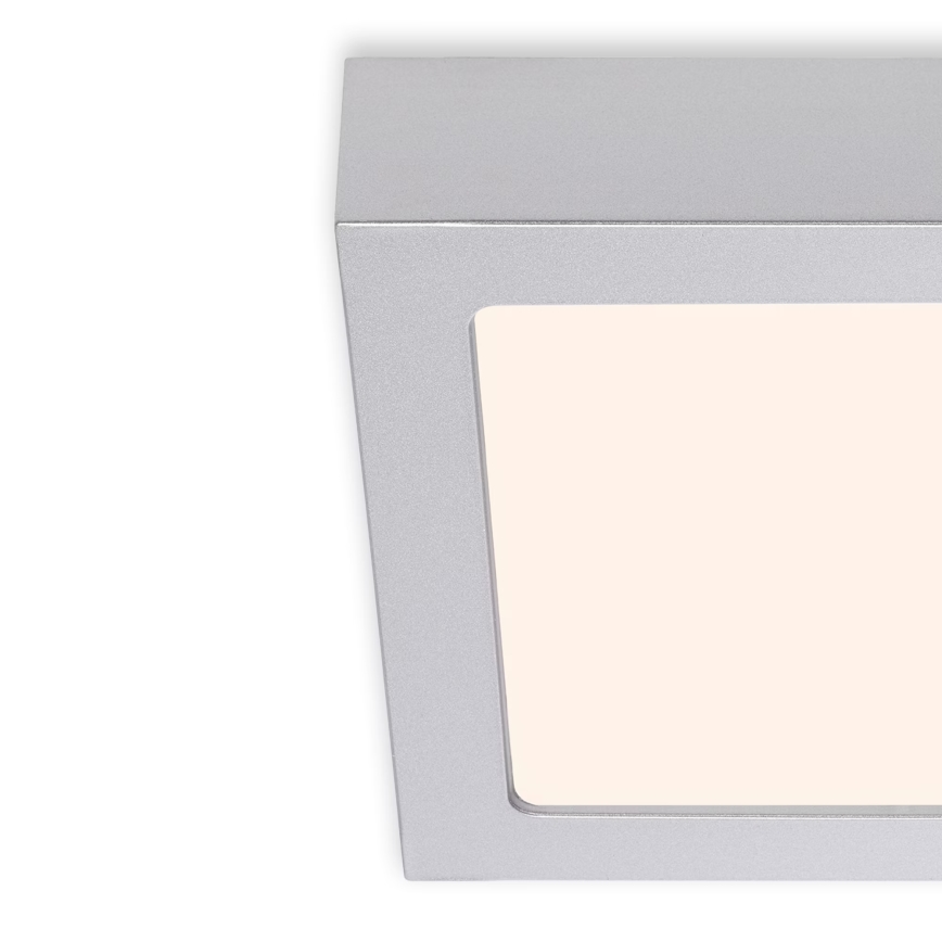 Briloner 7123-014 - FIRE LED ceiling light, 12W, 230V, 3000K, 17x17cm, silver