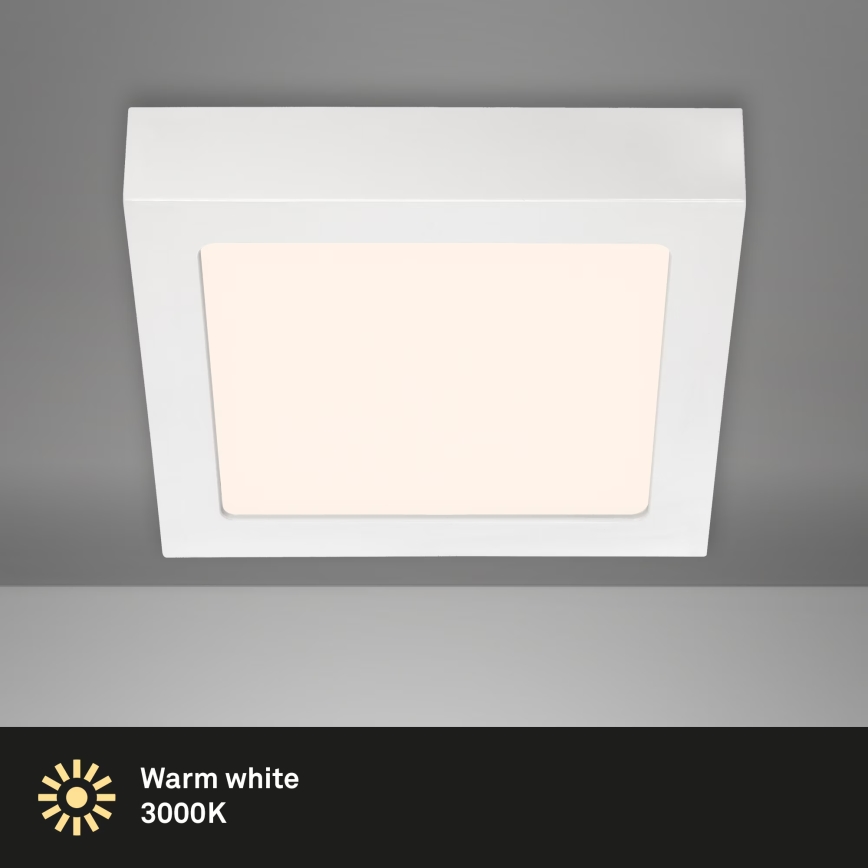 Briloner 7123-016 - FIRE LED Ceiling Light, 12W, 230V, 3000K, 17x17 cm, White