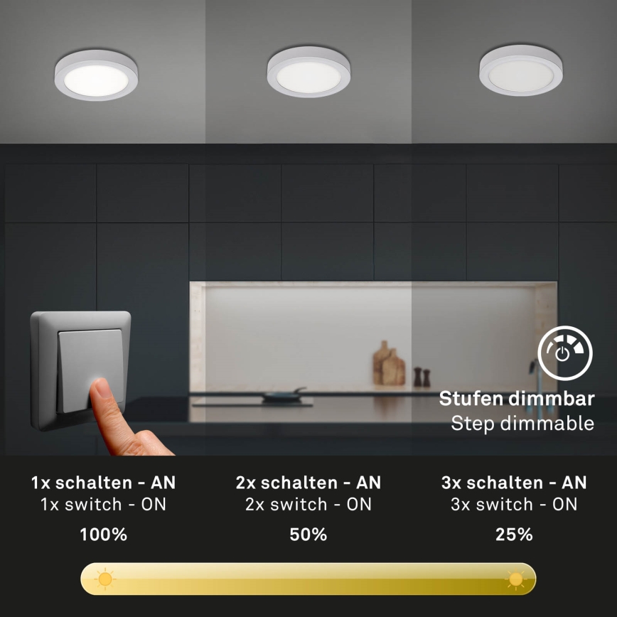 Briloner 7124-414 - LED Dimmable ceiling light FIRE LED/12W/230V 4000K