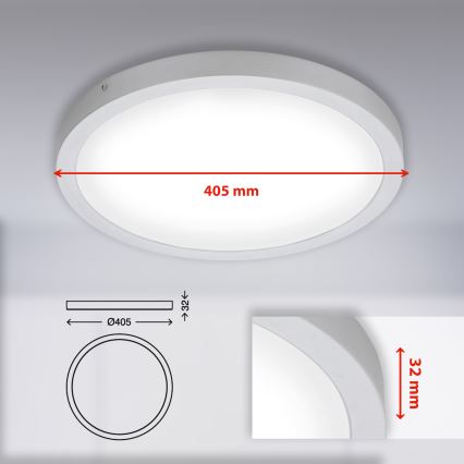 Briloner 7143-414 - LED Ceiling light FIRE LED/24,5W/230V 4000K