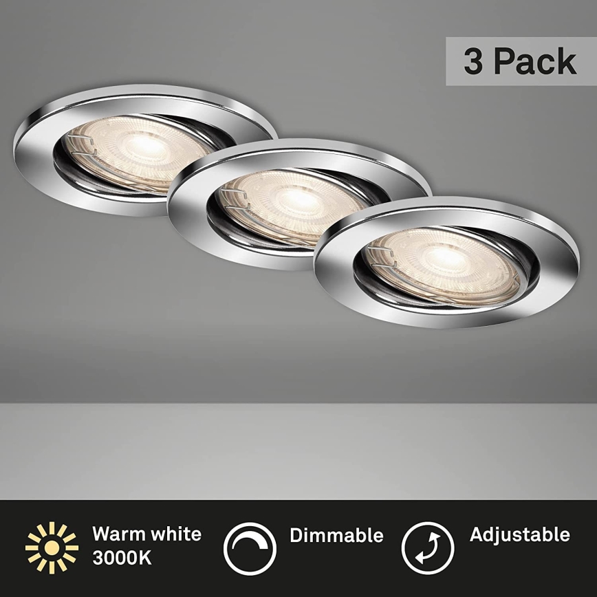 Briloner 7148-038 - SET 3xLED Dimmable bathroom light 1xGU10/5W/230V IP23