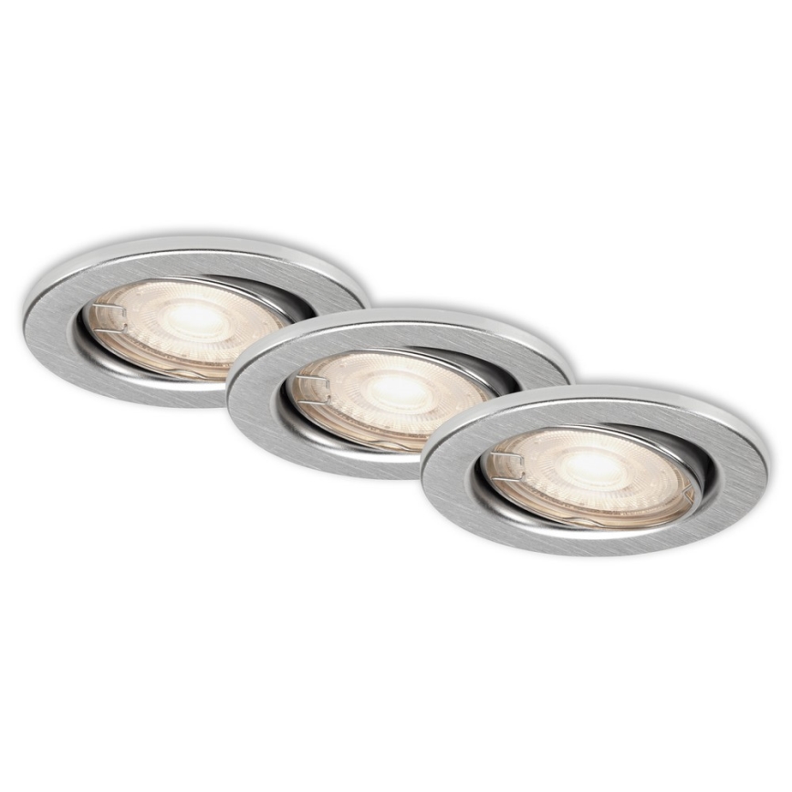 Briloner 7148 - 039-SET 3xLED Dimmable bathroom light 1xGU10/5,5W/230V IP23