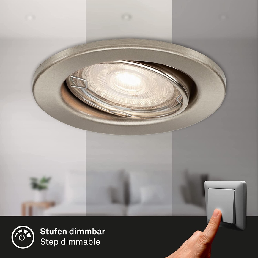 Briloner 7149-032 - SET 3xLED Dimmable bathroom light 1xGU10/5W/230V IP23
