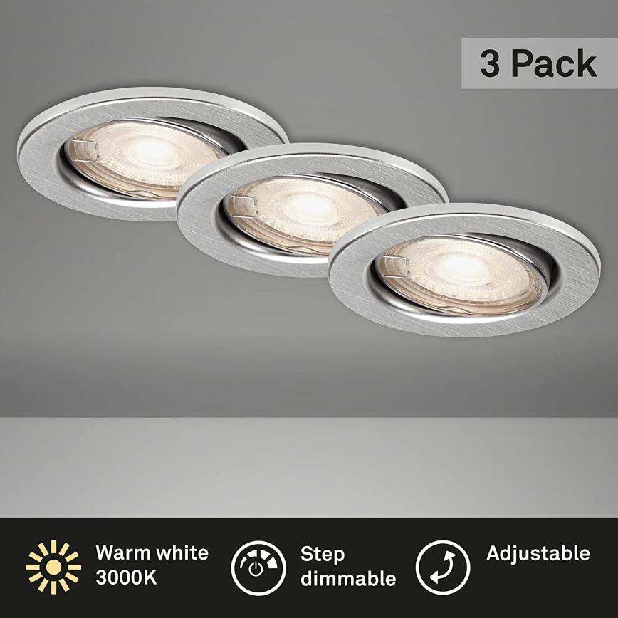 Briloner 7149-039 - SET 3xLED Dimmable bathroom light 1xGU10/5W/230V IP23