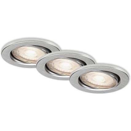 Briloner 7149-039 - SET 3xLED Dimmable bathroom light 1xGU10/5W/230V IP23