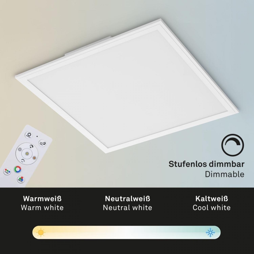 Briloner 7152-016 - LED RGB Dimmable surface-mounted panel COLOUR LED/24W/230V 3000-6500K + remote control