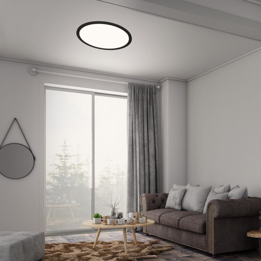 Briloner 7168-015 - LED Dimmable ceiling light PIATTO LED/22W/230V 3000-6500K d. 40 cm black + remote control