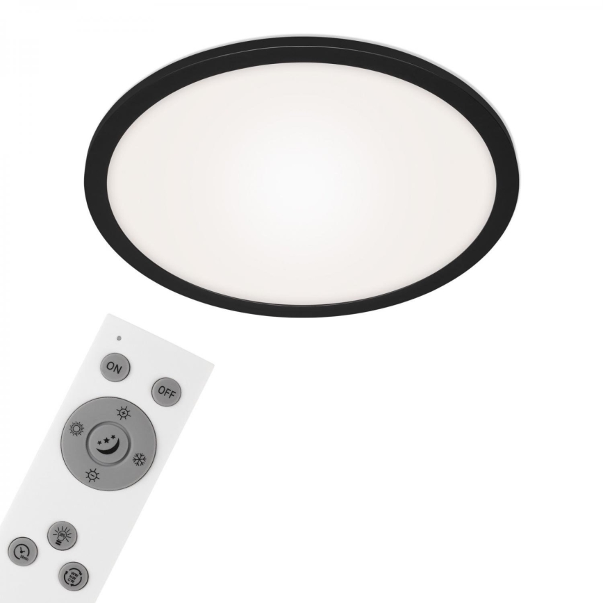 Briloner 7168-015 - LED Dimmable ceiling light PIATTO LED/22W/230V 3000-6500K d. 40 cm black + remote control