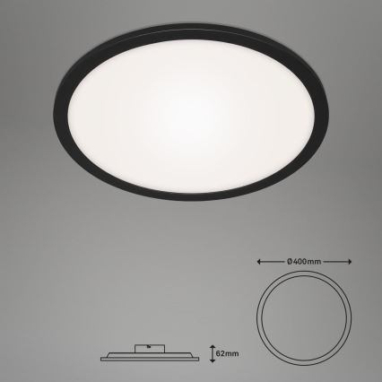 Briloner 7168-015 - LED Dimmable ceiling light PIATTO LED/22W/230V 3000-6500K d. 40 cm black + remote control