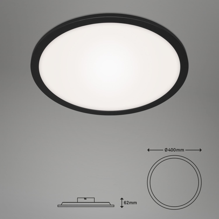 Briloner 7168-015 - LED Dimmable ceiling light PIATTO LED/22W/230V 3000-6500K d. 40 cm black + remote control