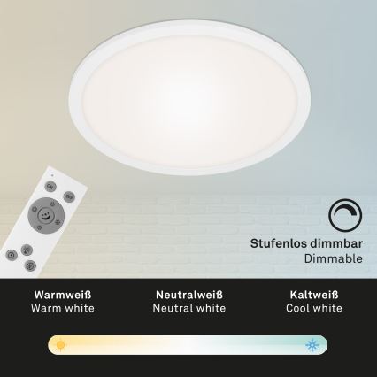 Briloner 7168-016 - LED Dimmable ceiling light PIATTO LED/24W/230V 3000-6500K + remote control