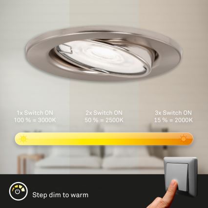 Briloner 7182-032 - SET 3xLED Dimmable bathroom light 1xGU10/5W/230V IP23