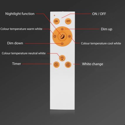 Briloner 7194-016 - LED Dimmable ceiling light SIMPLE LED/18W/230V 3000-6500K + remote control