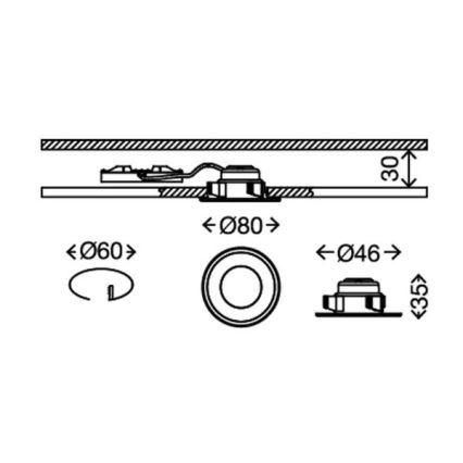 Briloner 7197-036-SET 3x LED Dimmable bathroom recessed light LED/4,5W/230V IP44