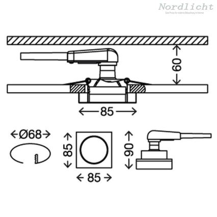 Briloner 7200-016 - LED Bathroom recessed light ATTACH 1xGU10/3W/230V IP23