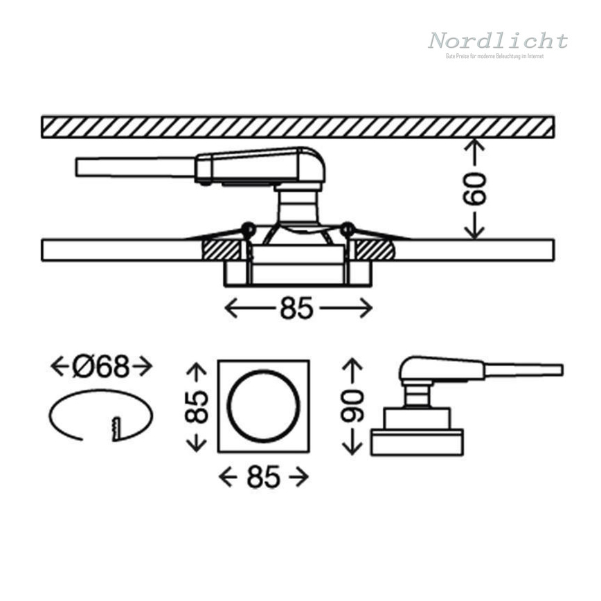 Briloner 7200-016 - LED Bathroom recessed light ATTACH 1xGU10/3W/230V IP23