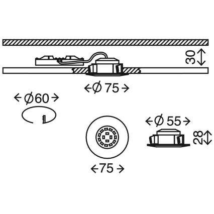 Briloner 7204-031 - SET 3x LED Bathroom recessed light ATTACH LED/5W/230V IP44