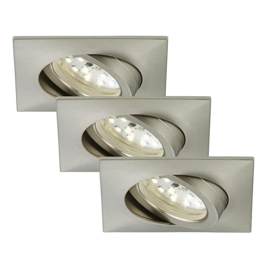 Briloner 7210-032 - SET 3x LED Bathroom recessed light ATTACH LED/5W/230V IP23 matte chrome