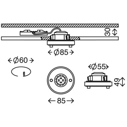 Briloner 7214-012 - LED Bathroom recessed light ATTACH LED/5W/230V IP44