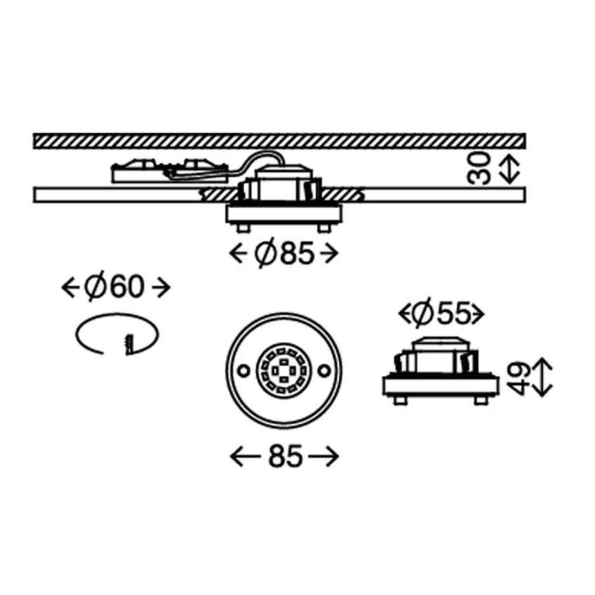 Briloner 7214-019 - LED Bathroom recessed light ATTACH LED/5W/230V IP44 3000K round