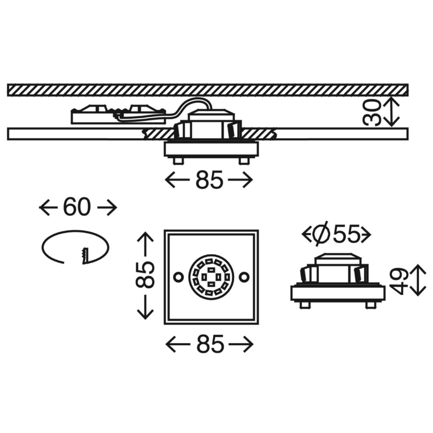 Briloner 7215-012 - LED Bathroom recessed light ATTACH LED/5W/230V IP44