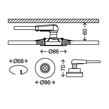 Briloner 7220-032 - PACK 3x LED Bathroom recessed light FIT 1xGU10/5W/230V matte nickel