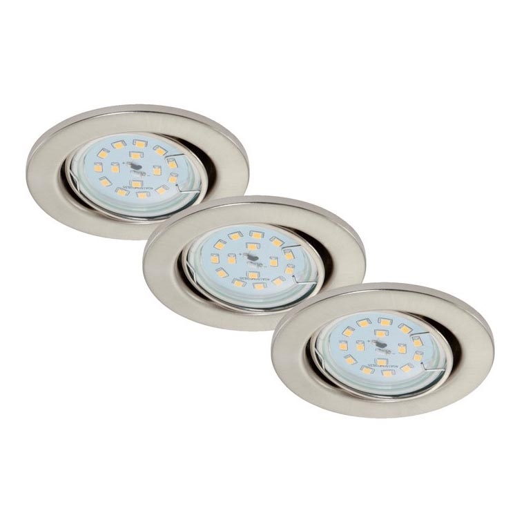 Briloner 7220-032 - PACK 3x LED Bathroom recessed light FIT 1xGU10/5W/230V matte nickel