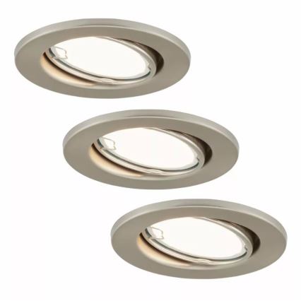 Briloner 7221-032 - SET 3x LED Bathroom recessed light 1xGU10/3W/230V IP23 matte chrome