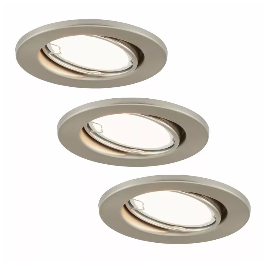 Briloner 7221-032 - SET 3x LED Bathroom recessed light 1xGU10/3W/230V IP23 matte chrome