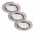 Briloner 7221-032 - SET 3x LED Bathroom recessed light 1xGU10/3W/230V IP23 matte chrome