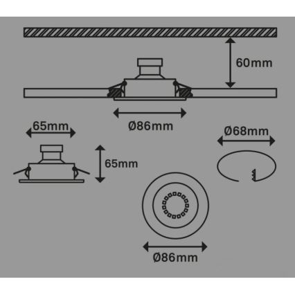 Briloner 7221-038 - SET 3x LED bathroom recessed light 1xGU10/3W/230V IP23 shiny chrome