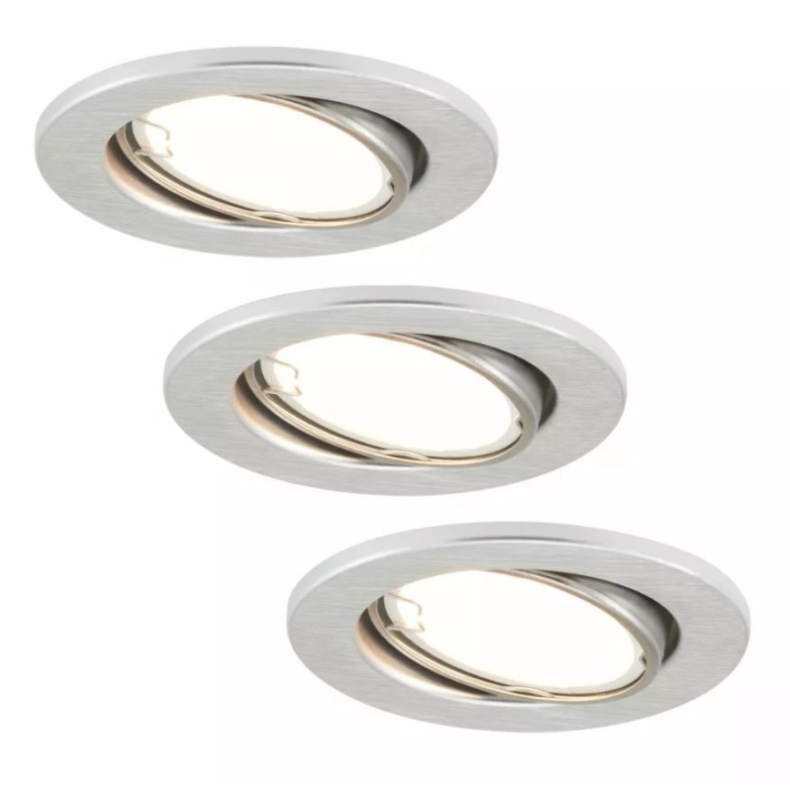 Briloner 7221-039 - SET 3x LED bathroom recessed light 1xGU10/3W/230V IP23 silver