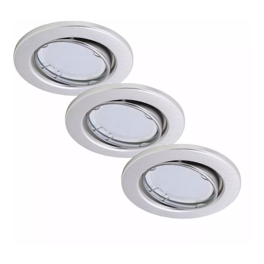 Briloner 7221-039 - SET 3x LED bathroom recessed light 1xGU10/3W/230V IP23 silver