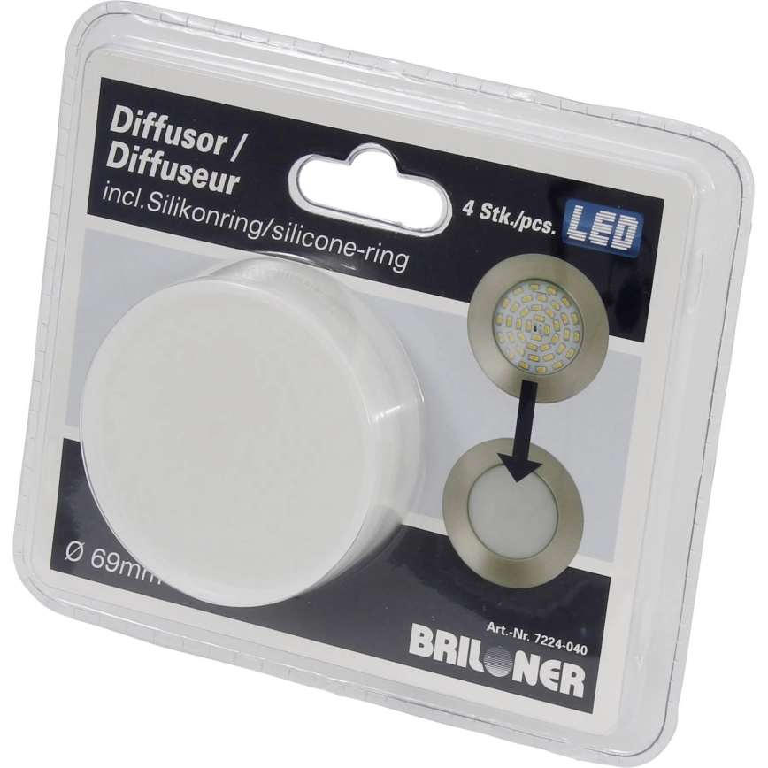 Briloner 7224-040 - SET 4x Diffuser for recessed lights d. 69 mm