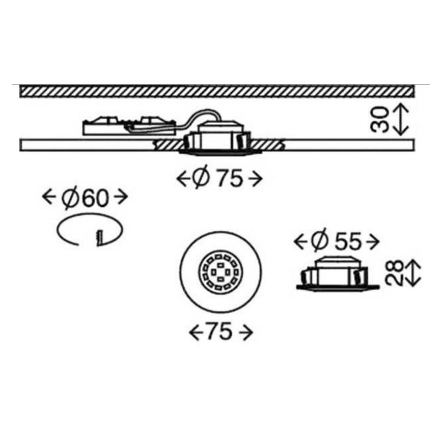 Briloner 7231-031- SET 3x LED Dimmable bathroom recessed light LED/5,5W/230V IP44